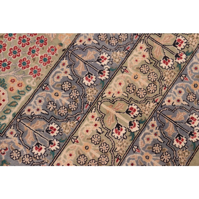 1990s Intricate Floral Pak-Persian Green/Gray Wool Rug - 8'1'' X 10'1'' For Sale - Image 5 of 9