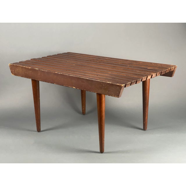 Mid-Century Modern 1960's Mid-Century Modern Danish Style Wood Slat Coffee Table For Sale - Image 3 of 13