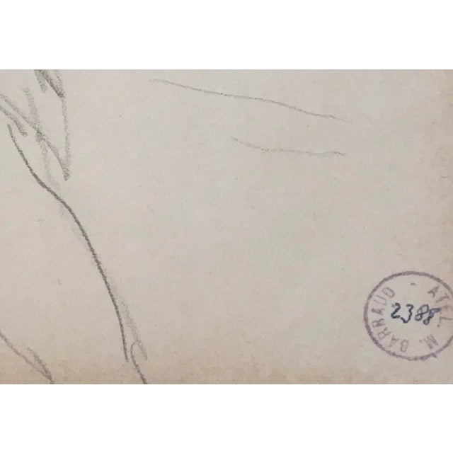 Modern Maurice Barraud, Jeune femme à moitié allongée, 1921, Pencil on Paper, Framed For Sale - Image 3 of 9