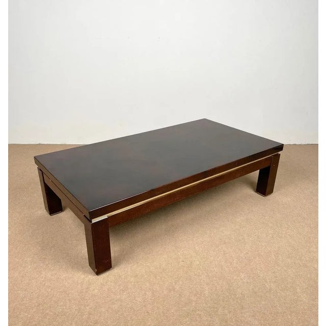 Italian Brown Goatskin Coffee Table by Aldo Tura, 1960s For Sale - Image 9 of 16