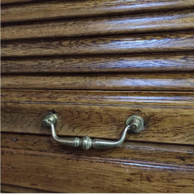 Brown Antique Tambour Cabinet For Sale - Image 8 of 10