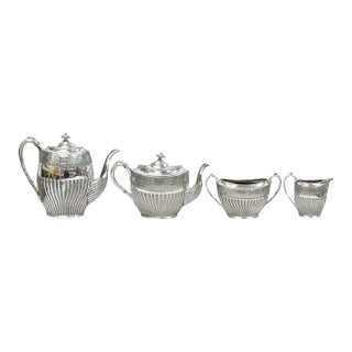 Antique James Dixon & Sons 4186 Victorian Silver Plated Tea Service Set - 4 PCS For Sale