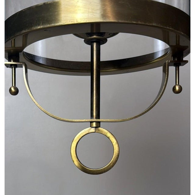 Mid 20th Century Neoclassical French Brass and Blown Glass Lantern For Sale - Image 14 of 18