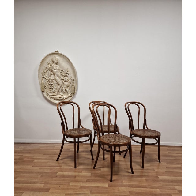 Bent Beechwood Dining Chairs from Salvatore Leone, Late 19th Century, Set of 4 For Sale - Image 4 of 11