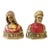 1940s Daison Metalliques 24k Gold Plated Cast Metal Dante & Beatrice Bookends For Sale