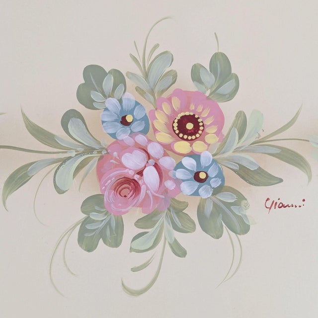 White Vintage Provincial Rococo Style Dresser With Floral Hand Painted Design by Gianni For Sale - Image 8 of 8