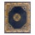 1920s Blue Navy Medallion Antique Chinese Peking Rug 8' 4" X 7' Knotted Pile Wool Carpet For Sale