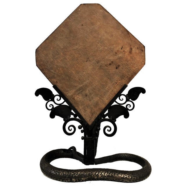 Edgar Brandt Attr., French Art Deco Wrought Table Mirror, ca. 1920's For Sale - Image 11 of 12