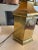 Metal Vintage Brass Geometrical Lamp With Lampshade For Sale - Image 7 of 7