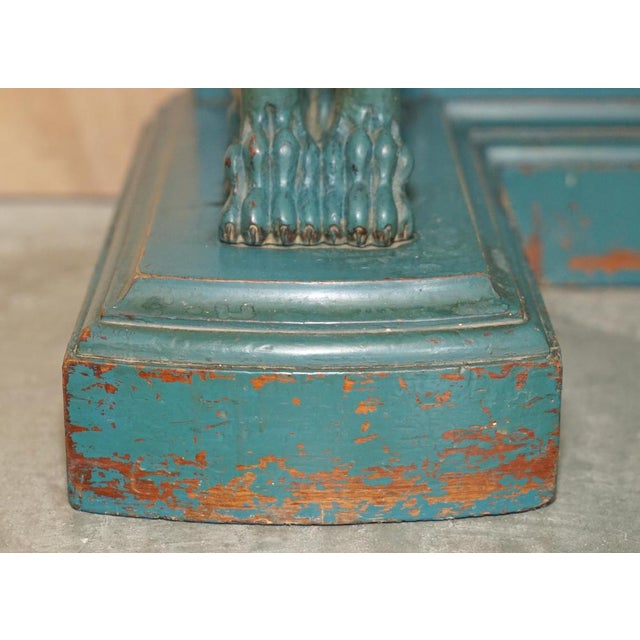 Antique Hand Carved Carrara Marble Top Console Table, 1880s For Sale - Image 9 of 18