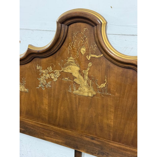 Chinoiserie Queen Size Phyllis Andrade for White Furniture Company Chinoiserie Headboard, Vintage For Sale - Image 3 of 12