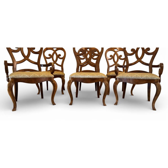 Thomasville Rivage Carved Wood Dining Chairs, Set of 6 For Sale - Image 11 of 18