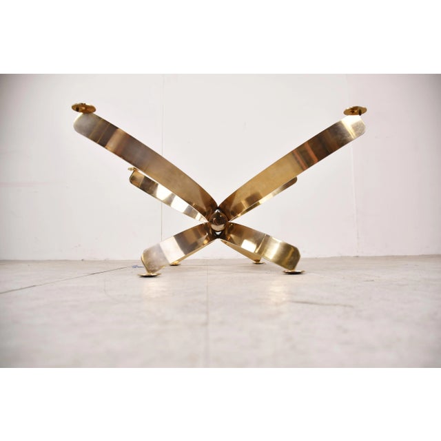 Italian Brass and Smoked Glass Coffee Table, 1970s For Sale - Image 10 of 11