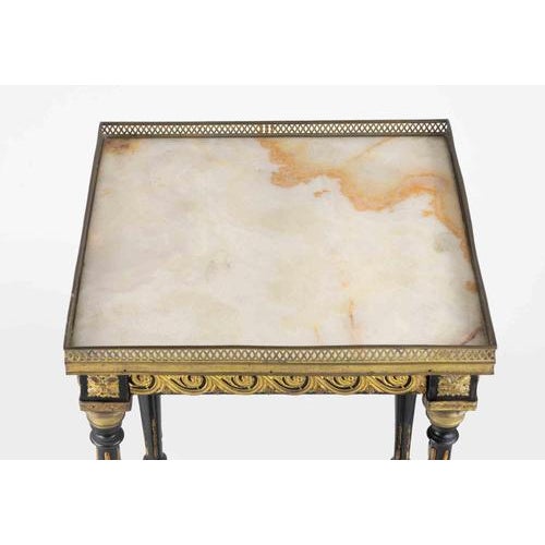 Antique Napoleon III Altana Table in Ebony Wood and Gilded Metal, France For Sale - Image 5 of 7