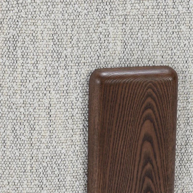 Ivory Boucle & Espresso Counter Stool | Chairish