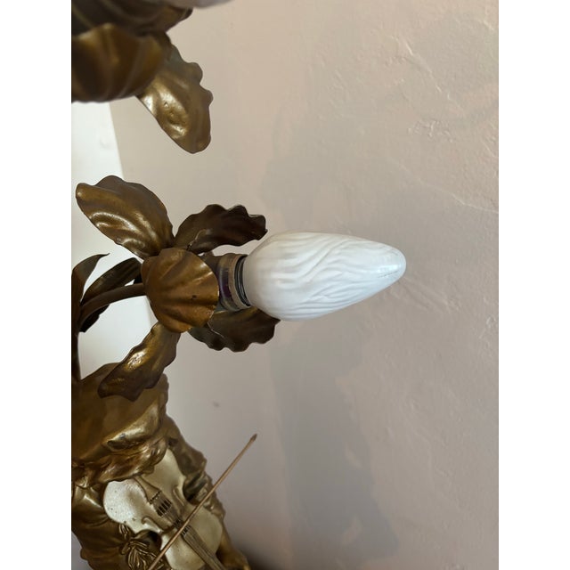 Early 20th Century Early 20th Century Adrien Etienne Gaudez Lulli Enfant Figural Newel Post Lamp For Sale - Image 5 of 10
