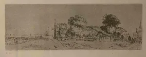 After Rembrandt, Landscape, 19th Century, Etching