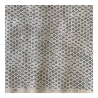 Sister Parish Blue Grey Burmese Linen Cotton Fabric- 4 Yards For Sale