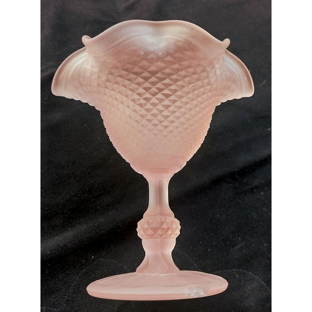 Antique Vase in Glass Compote with Diamond Point from Ivima, 1970 For Sale - Image 4 of 17