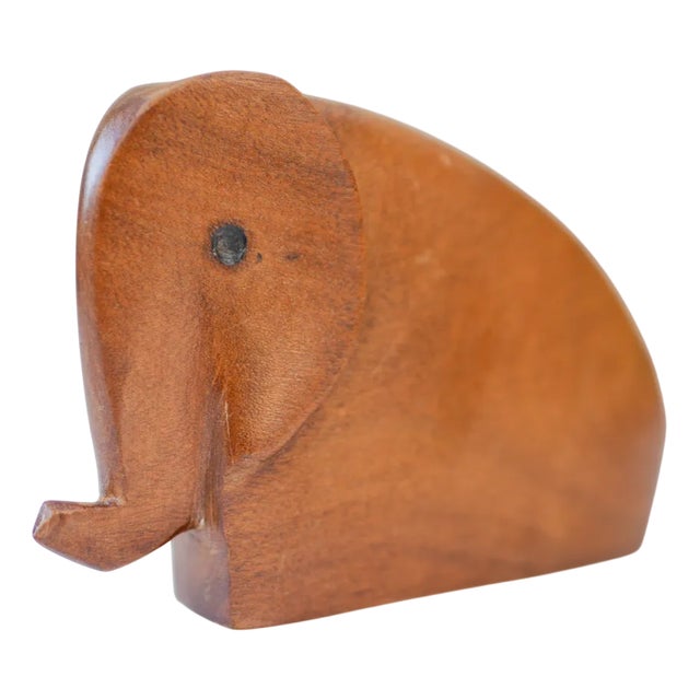 Mid-Century Scandinavian Modern Carved Teak Elephant Figurine, Denmark For Sale