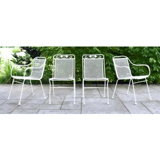 Vintage 1950s Wrought Iron Patio Chairs by Russell Woodard For Sale