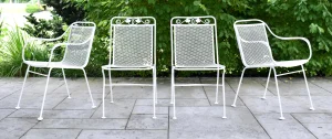 Vintage Russell Woodard Sculptura Mid Century Wrought Iron Patio Chairs