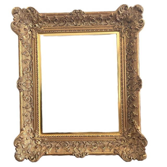 Large Louis XIV Style Carved Gilt Frame, 1930s For Sale - Image 11 of 11