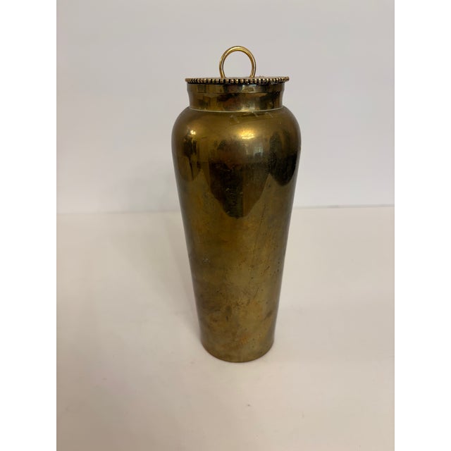 Brass Vintage Small Brass Urn With Lid For Sale - Image 8 of 8