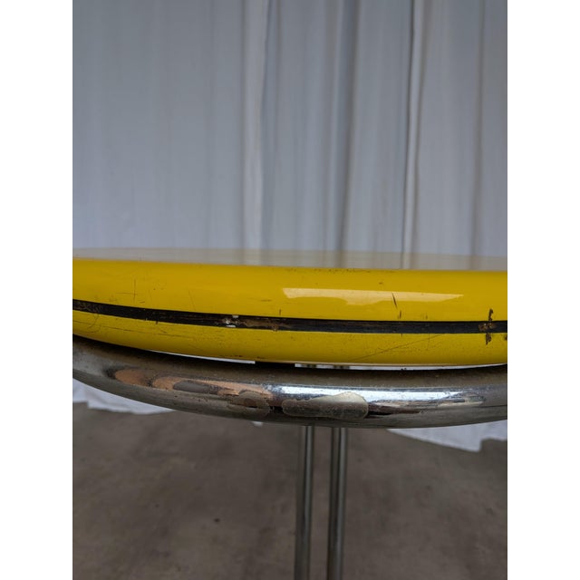Vintage Bauhaus Yellow Bar Table in Chrome, 1970s For Sale - Image 3 of 18