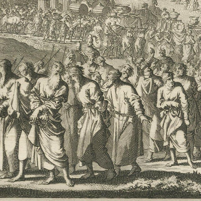 Pieter Mortier, Burning of Jerusalem and the Release of Jehoiachin, 1700, Engraving For Sale - Image 4 of 12