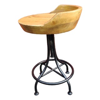 Four Gradin Road Rexon Swivel Stools- Wood Adjustable Height. For Sale