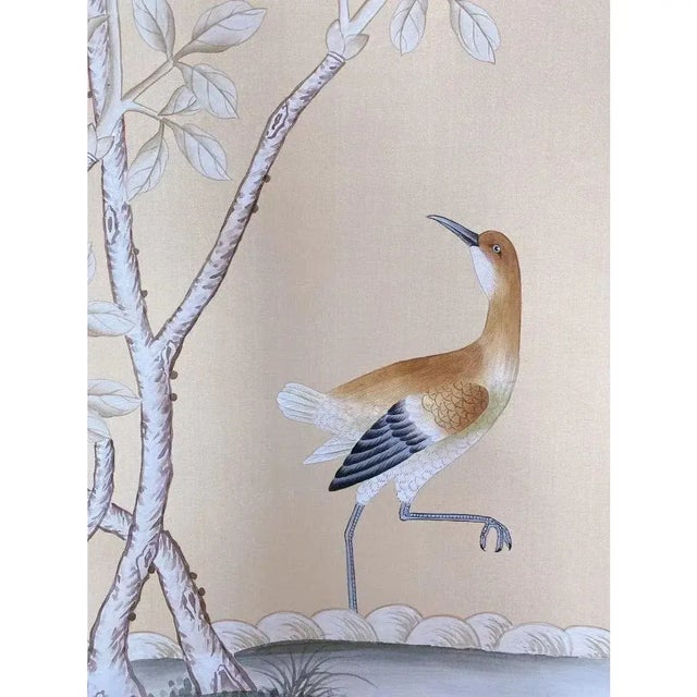 Not Yet Made - Made To Order Chinoiserie Wallpaper Hand Painted Artworks - 2 Panels For Sale - Image 5 of 6