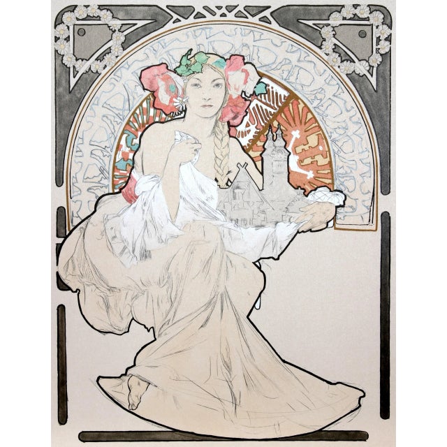 Lovely Protector Mucha, Alphonse Year: 1982 Lithograph Poster Edition: 5000 Size: 27.5 in. x 21.5 in. (69.85 cm x 54.61 cm)