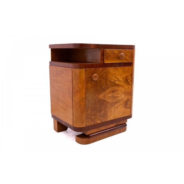 Mid-20th Century Art Deco Bedside Tables, Poland, 1950s, Set of 2 For Sale - Image 9 of 16