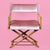 Mid-Century Modern Vintage Faux Bamboo Director's Chair With Blush Velvet Upholstery For Sale - Image 3 of 4