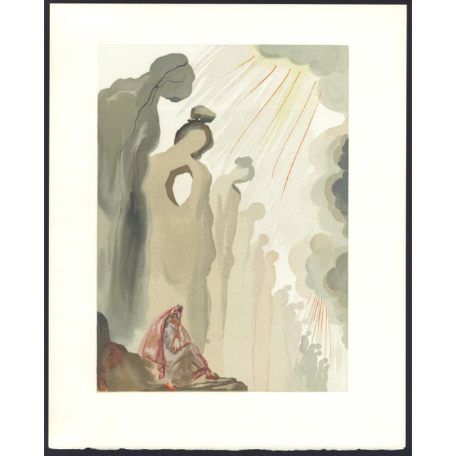 1963 Dalí Divine Comedy Engraving Purgatoire Chant 13 "La Seconde Corniche" (The Second Cornice) For Sale