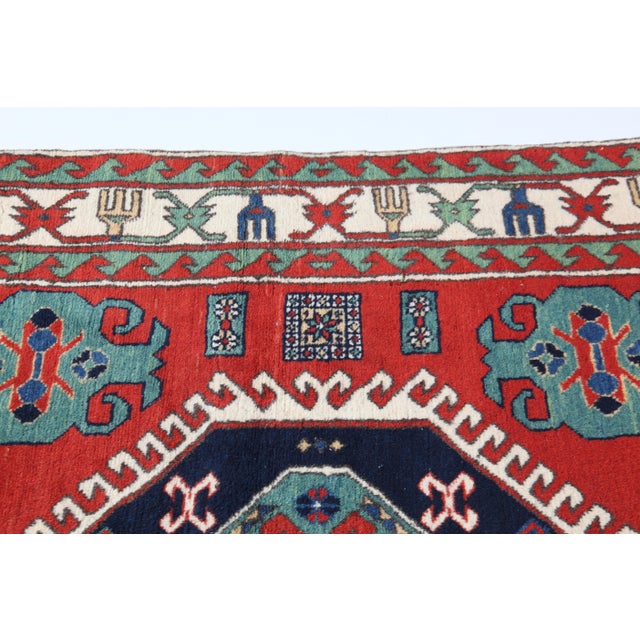 Textile Vintage Azerbaijani Lori Pambak Rug – Fine Handwoven Pure Wool -4' 7'' X 6' 5' For Sale - Image 7 of 14