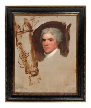 "John Bill Ricketts" After Gilbert Stuart Contemporary Reproduction Print on Canvas, Framed, 16 x 20