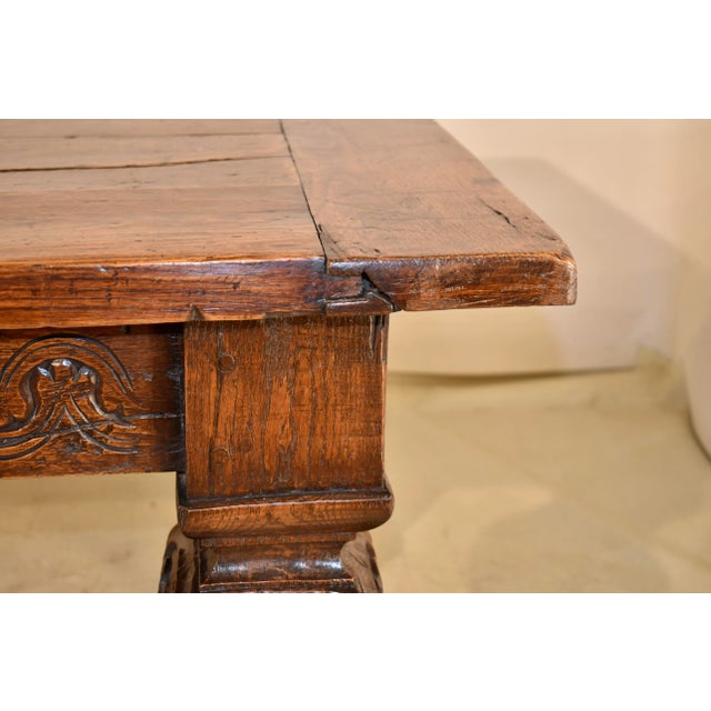 Brown 16th Century Period Elizabethan Carved Table of Substantial Size For Sale - Image 8 of 12
