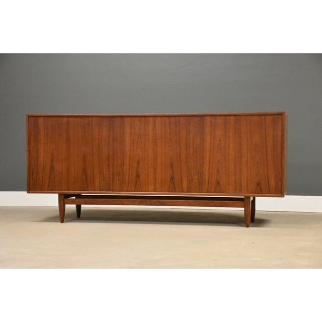 1950s Refinished 75” Danish Modern Teak Sideboard Credenza Dresser by Falster For Sale In Boston - Image 6 of 11