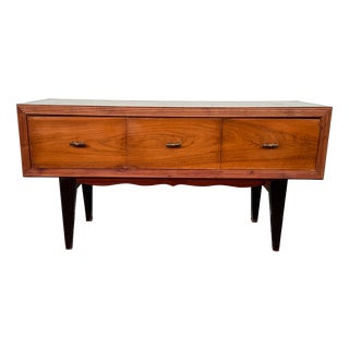 Vintage Italian Console Table in Walnut Burl, 1950s For Sale