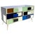 Italian Mondrian Style Blue Green White Brown Modern Brass Dresser/Chest For Sale - Image 12 of 17