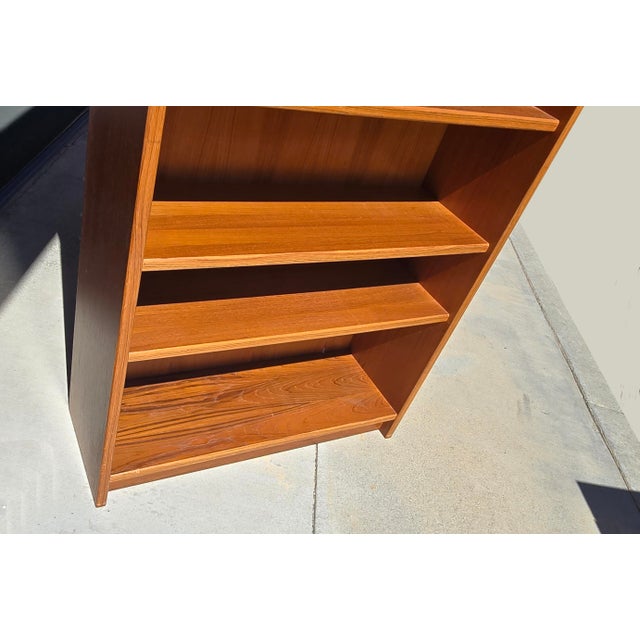 Wood Vintage Danish Mid Century Modern Bookcase Made in Denmark #2 For Sale - Image 7 of 18