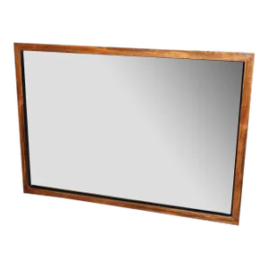 Vintage Milo Baughman Style Rosewood Veneer Horizontal or Vertical Mirror