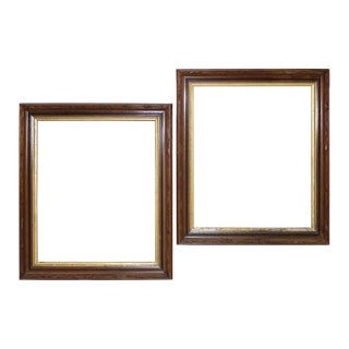 Oversized Pair of Antique Victorian Ebonized & Parcel Gilt Walnut Frames C1900 For Sale