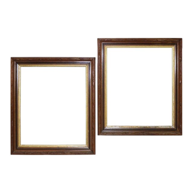 Oversized Pair of Antique Victorian Ebonized & Parcel Gilt Walnut Frames C1900 For Sale