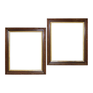 Oversized Pair of Antique Victorian Ebonized & Parcel Gilt Walnut Frames C1900