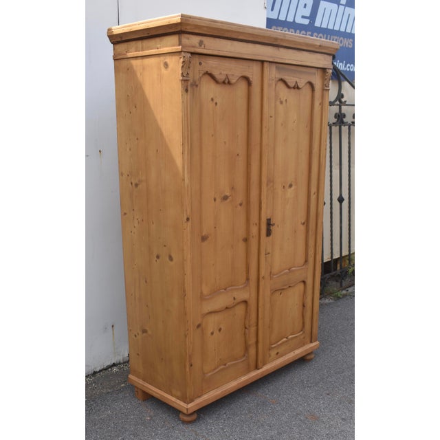 Rustic European Pine Two Door Armoire, Hungary For Sale - Image 3 of 18