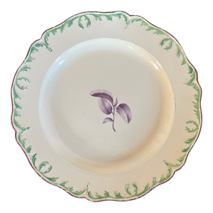 Antique 18th Century Wedgwood Creamware Plate With Botanical Decoration Circa 1770