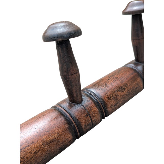Vintage French Faux Bamboo Wooden Coat Hat Rack For Sale - Image 16 of 17